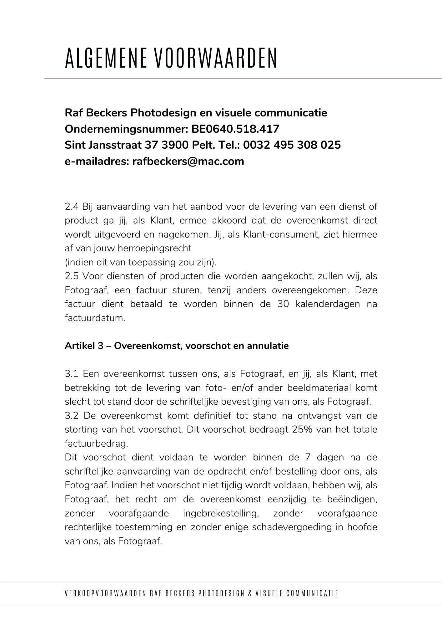 Fotografie Raf Beckers