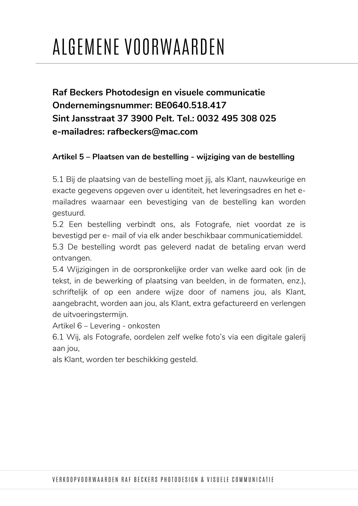 Fotografie Raf Beckers