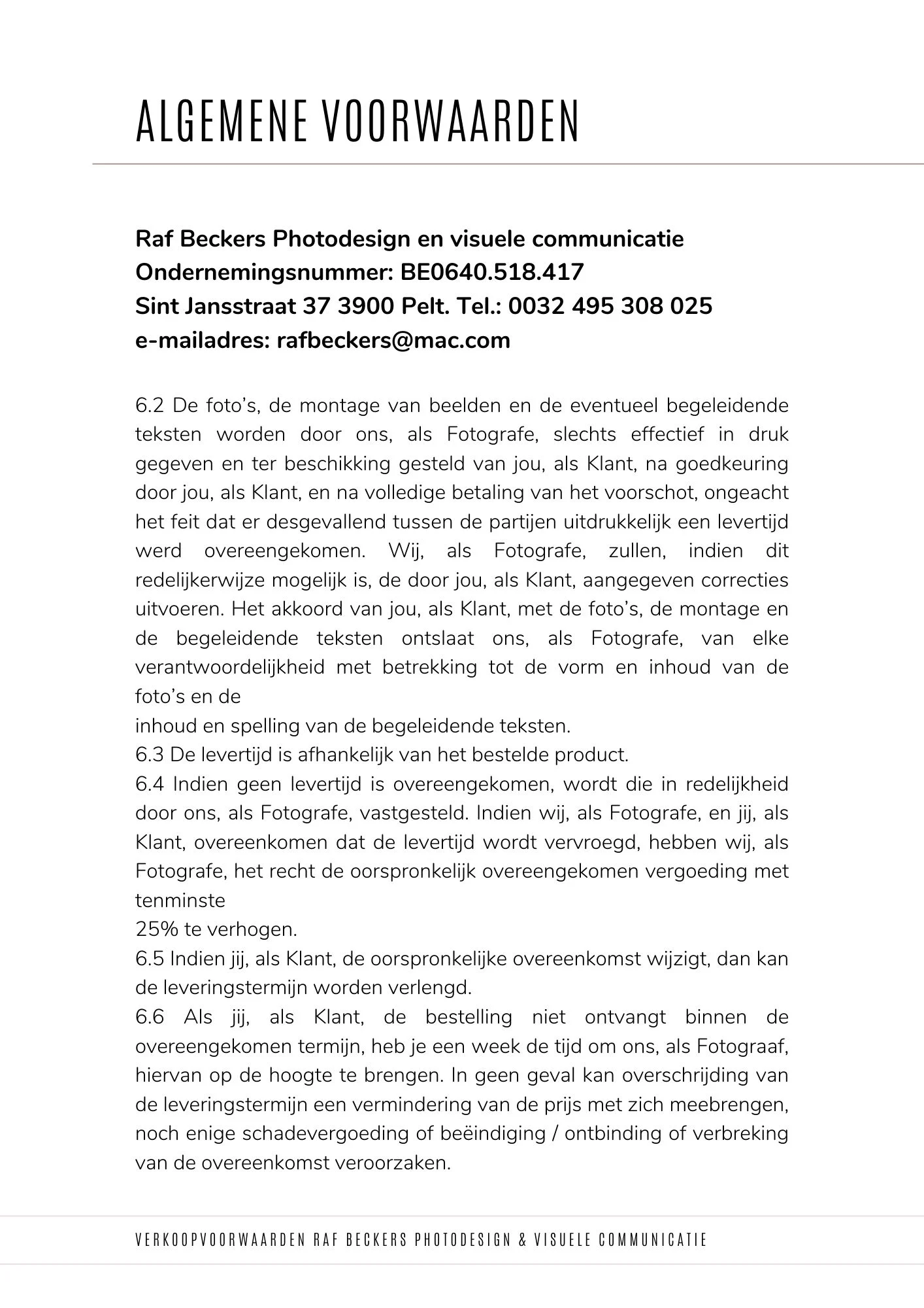 Fotografie Raf Beckers