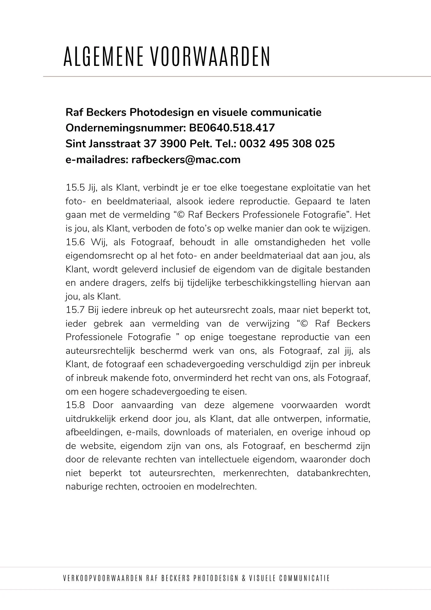Fotografie Raf Beckers