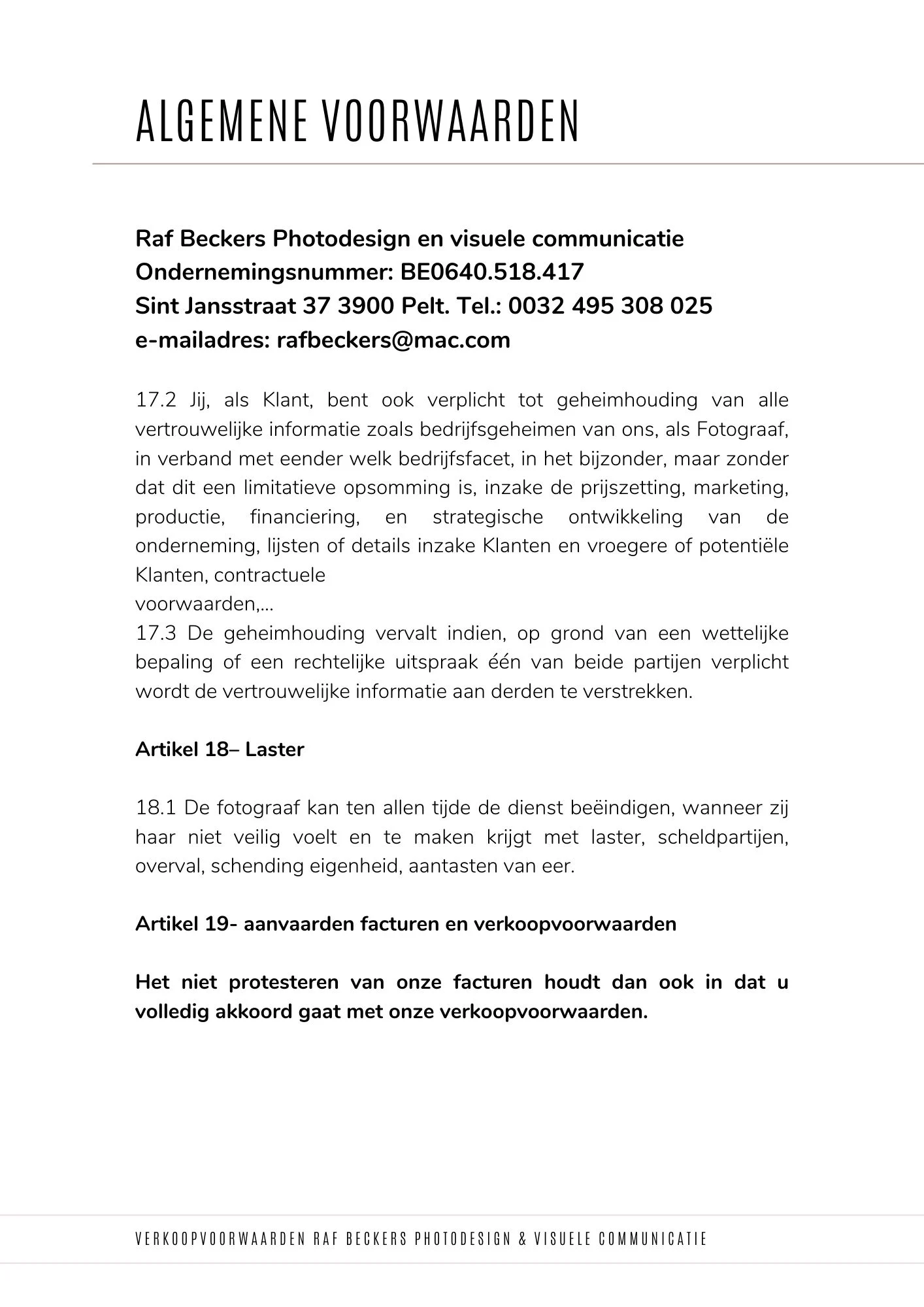 Fotografie Raf Beckers